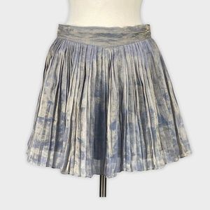 Thierry Colson Womens Tijuana Pleated Mini Skirt Blue Shimmer size Medium